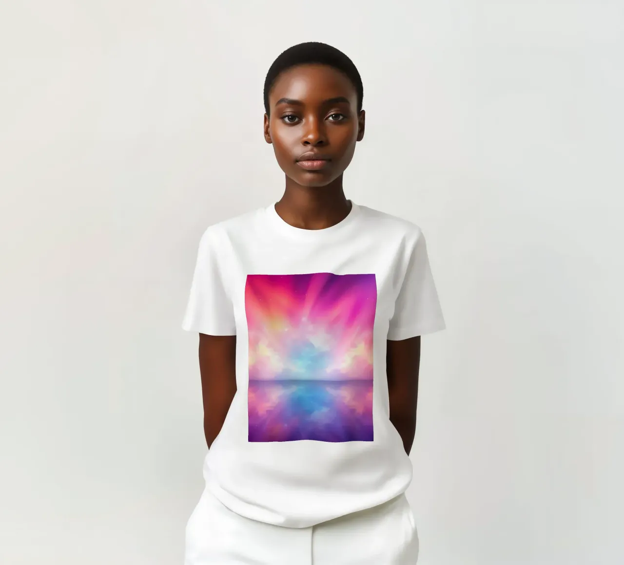 Sfondo dinamico caratterizzato da colori e riflessi vivaci t-shirt da DesignDoodle