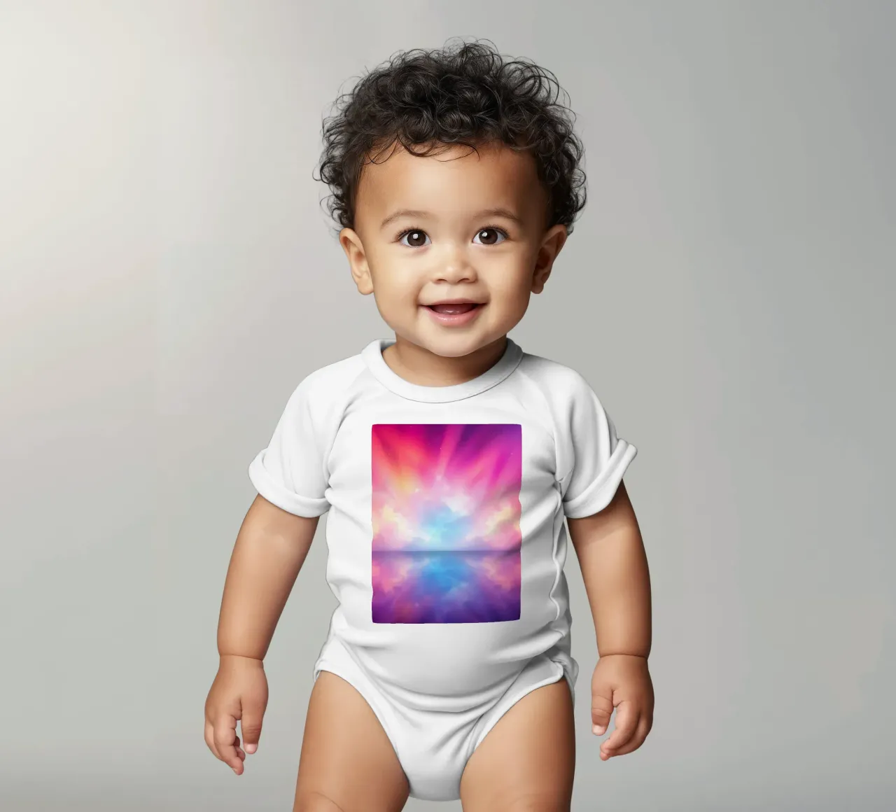Sfondo dinamico caratterizzato da colori e riflessi vivaci body neonato maniche corte da DesignDoodle