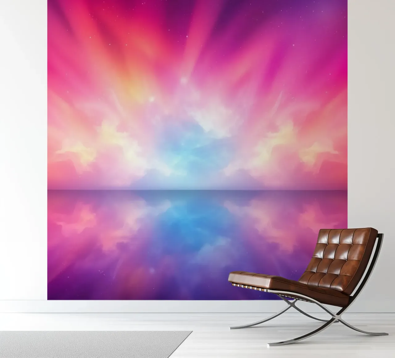 Dynamic wallpaper featuring vibrant colors and reflections photo wallpaper by DesignDoodle