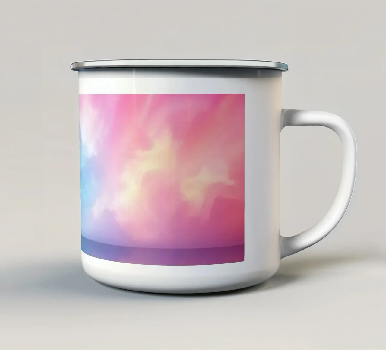 Sfondo dinamico caratterizzato da colori e riflessi vivaci tazza in smalto da DesignDoodle