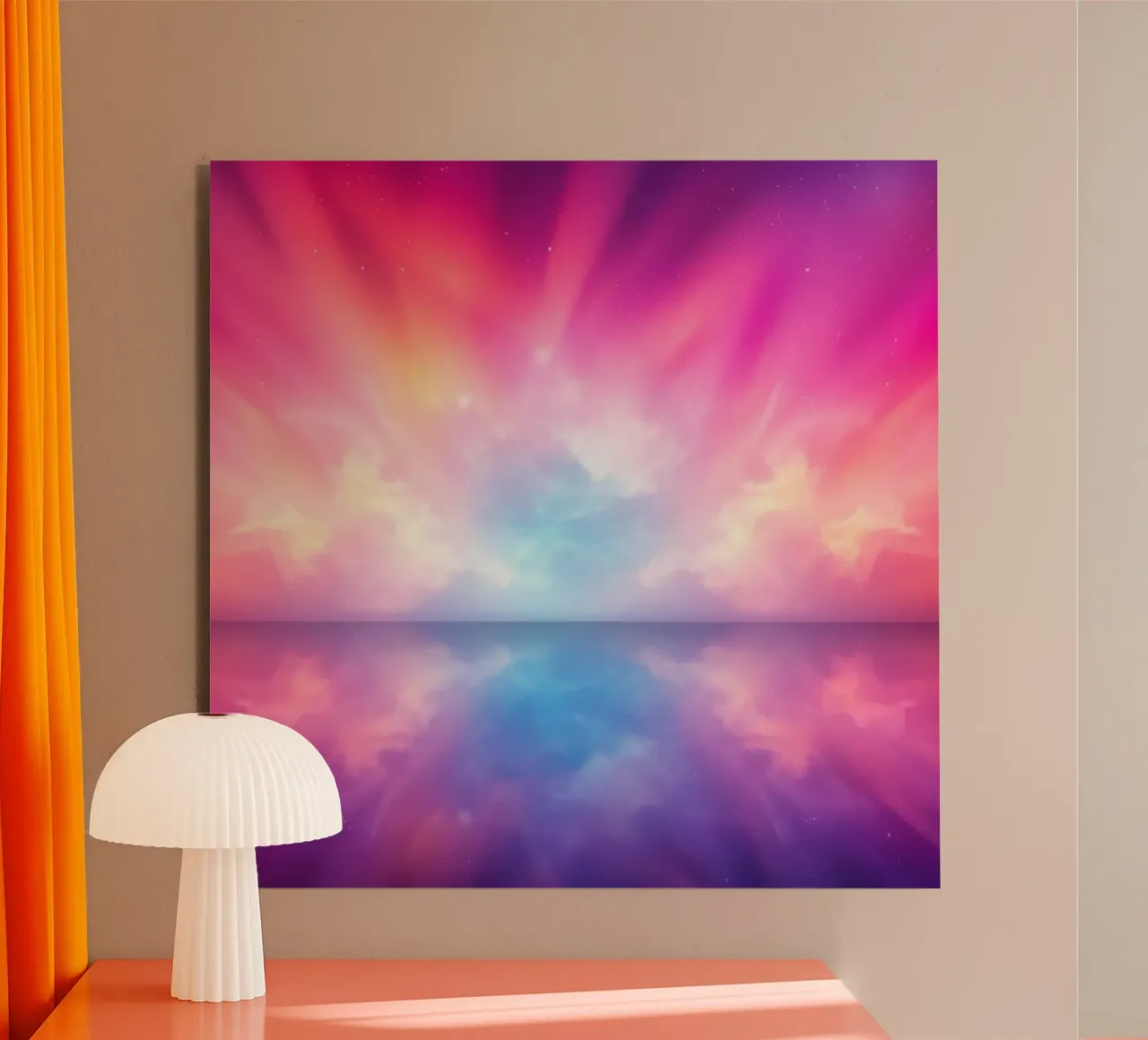 Sfondo dinamico caratterizzato da colori e riflessi vivaci alluminio dibond da DesignDoodle