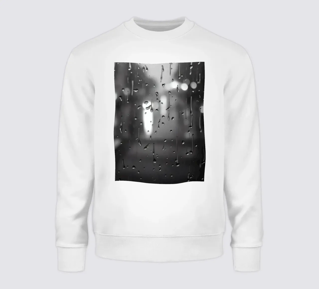 Raindrops on window creating a calming effect sweatshirt by DesignDoodle