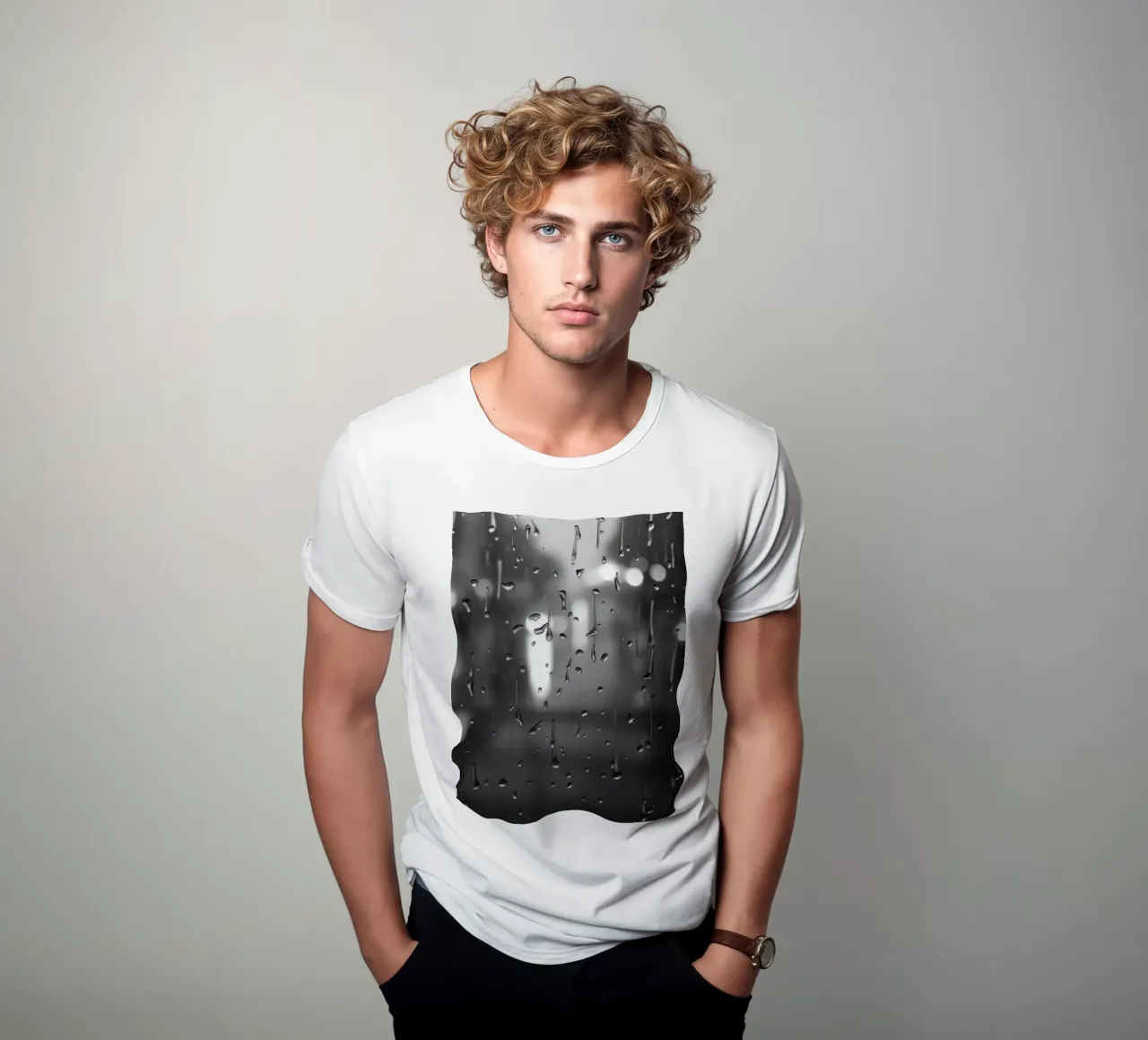 Raindrops on window creating a calming effect t-shirt by DesignDoodle