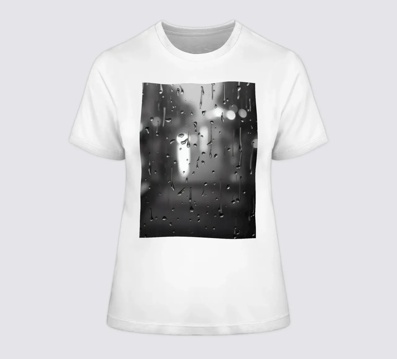 Raindrops on window creating a calming effect women's fitted t-shirt by DesignDoodle