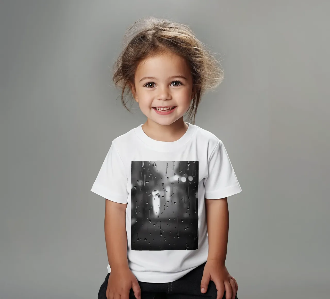 Raindrops on window creating a calming effect kids t-shirt by DesignDoodle
