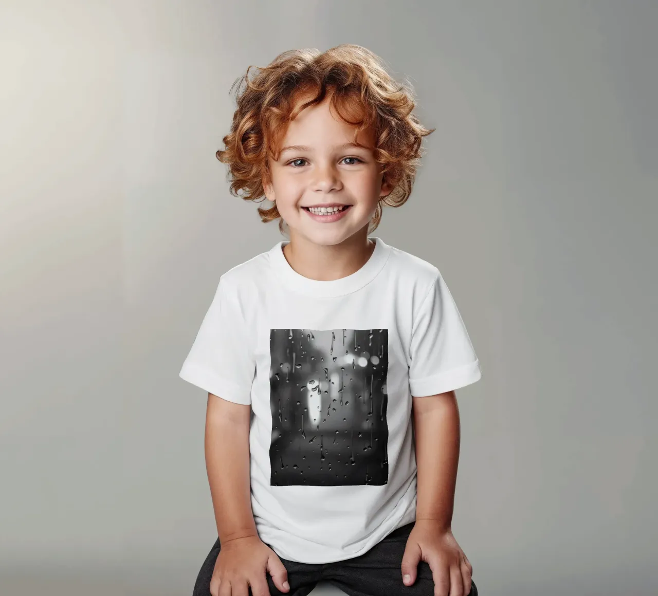Raindrops on window creating a calming effect kids t-shirt by DesignDoodle