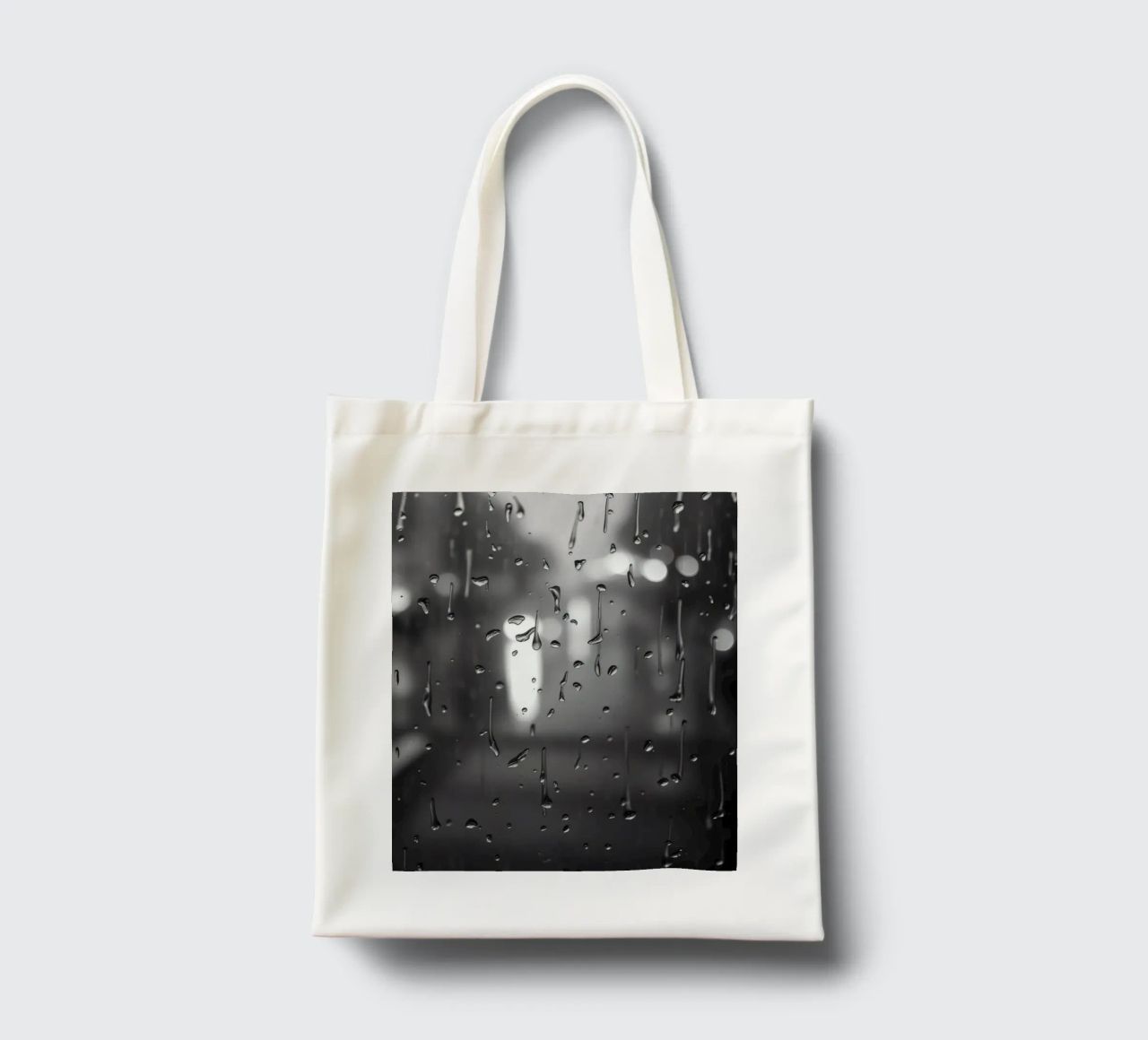 Raindrops on window creating a calming effect tote bag by DesignDoodle