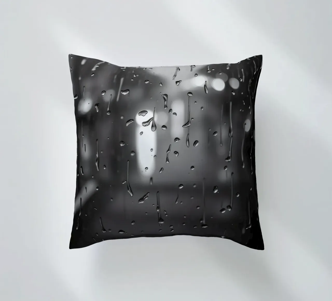 Raindrops on window creating a calming effect decorative cushion by DesignDoodle