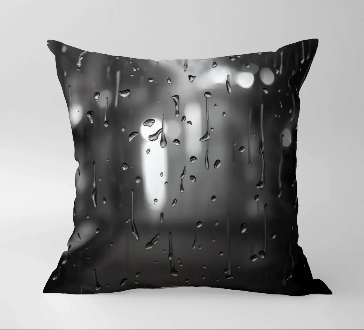 Raindrops on window creating a calming effect decorative cushion by DesignDoodle