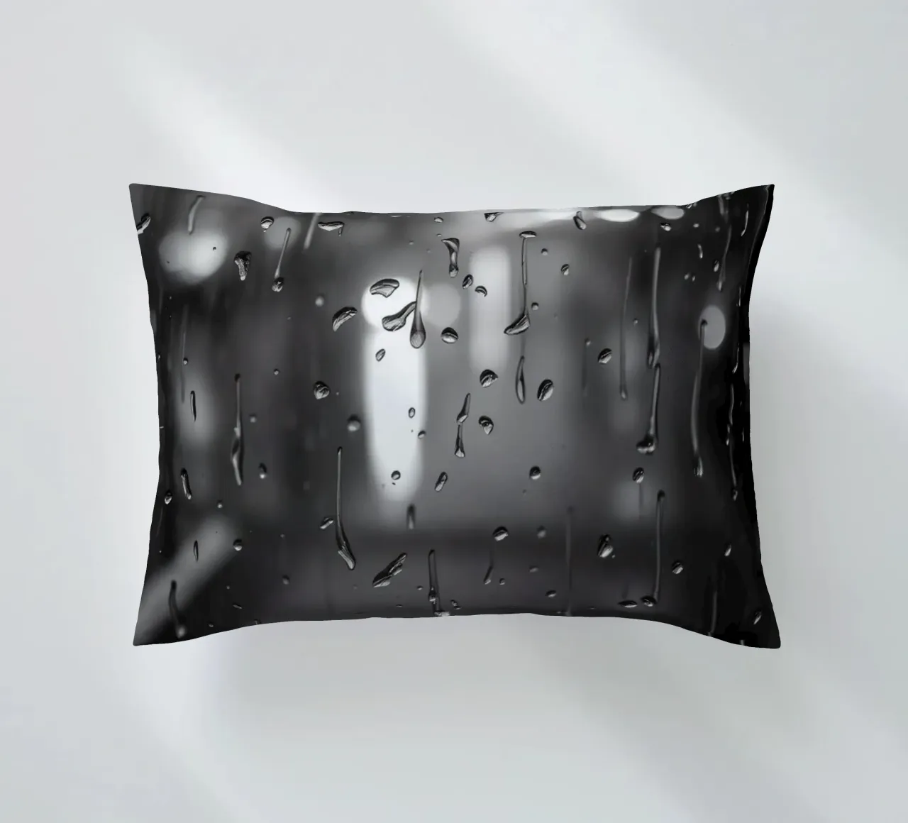 Raindrops on window creating a calming effect decorative cushion by DesignDoodle
