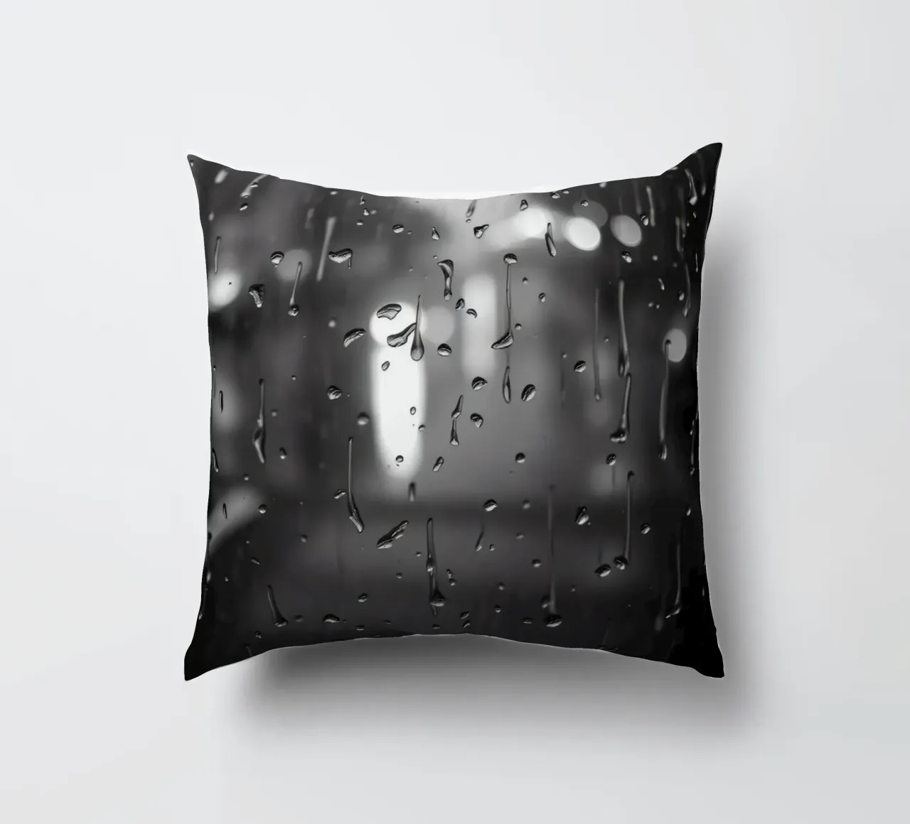 Raindrops on window creating a calming effect decorative cushion by DesignDoodle