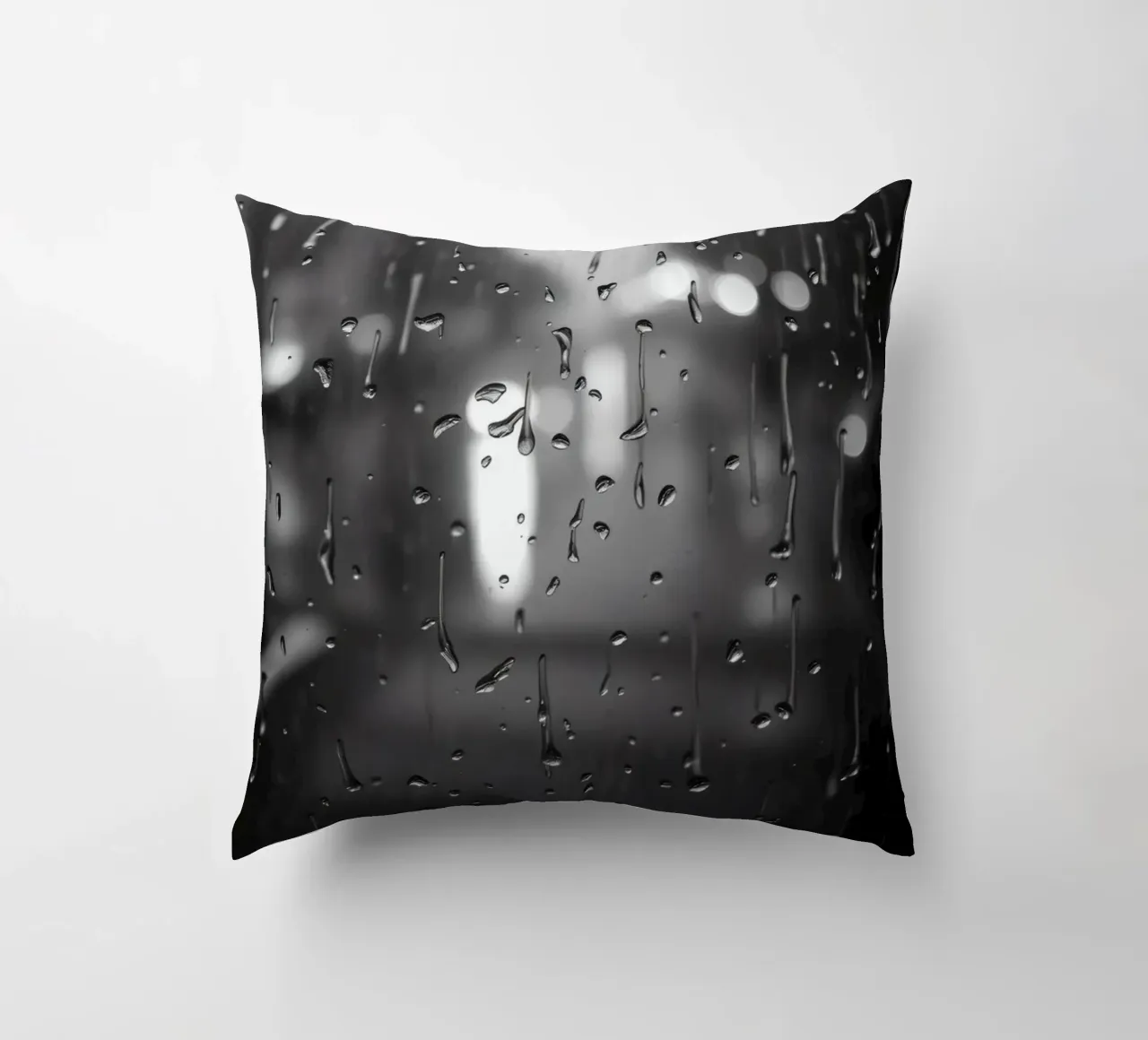 Raindrops on window creating a calming effect decorative cushion by DesignDoodle