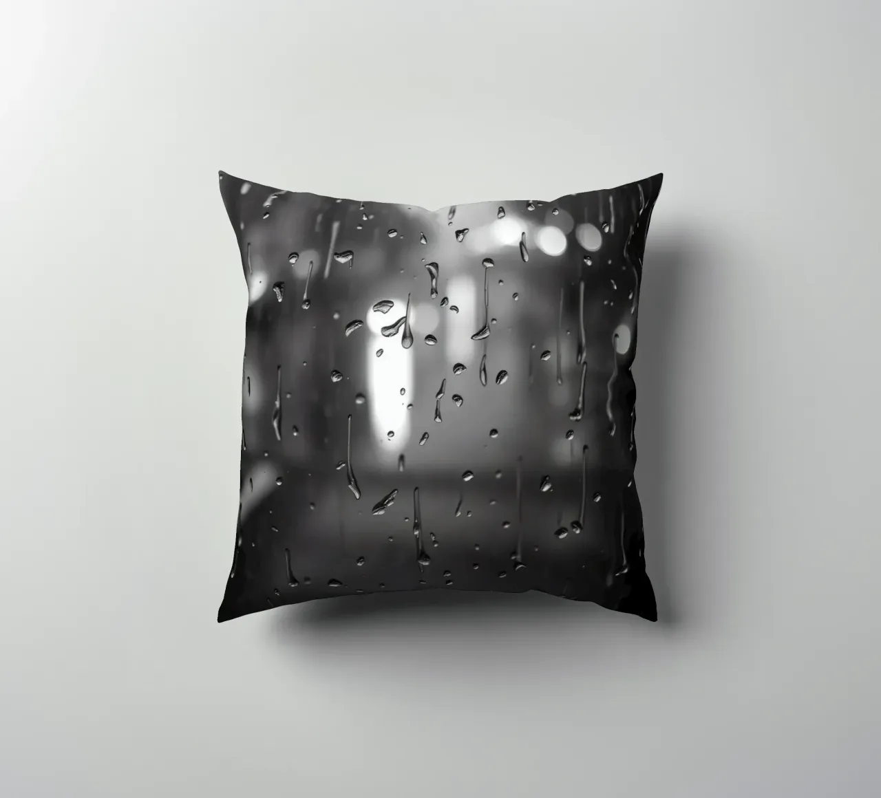 Raindrops on window creating a calming effect decorative cushion by DesignDoodle