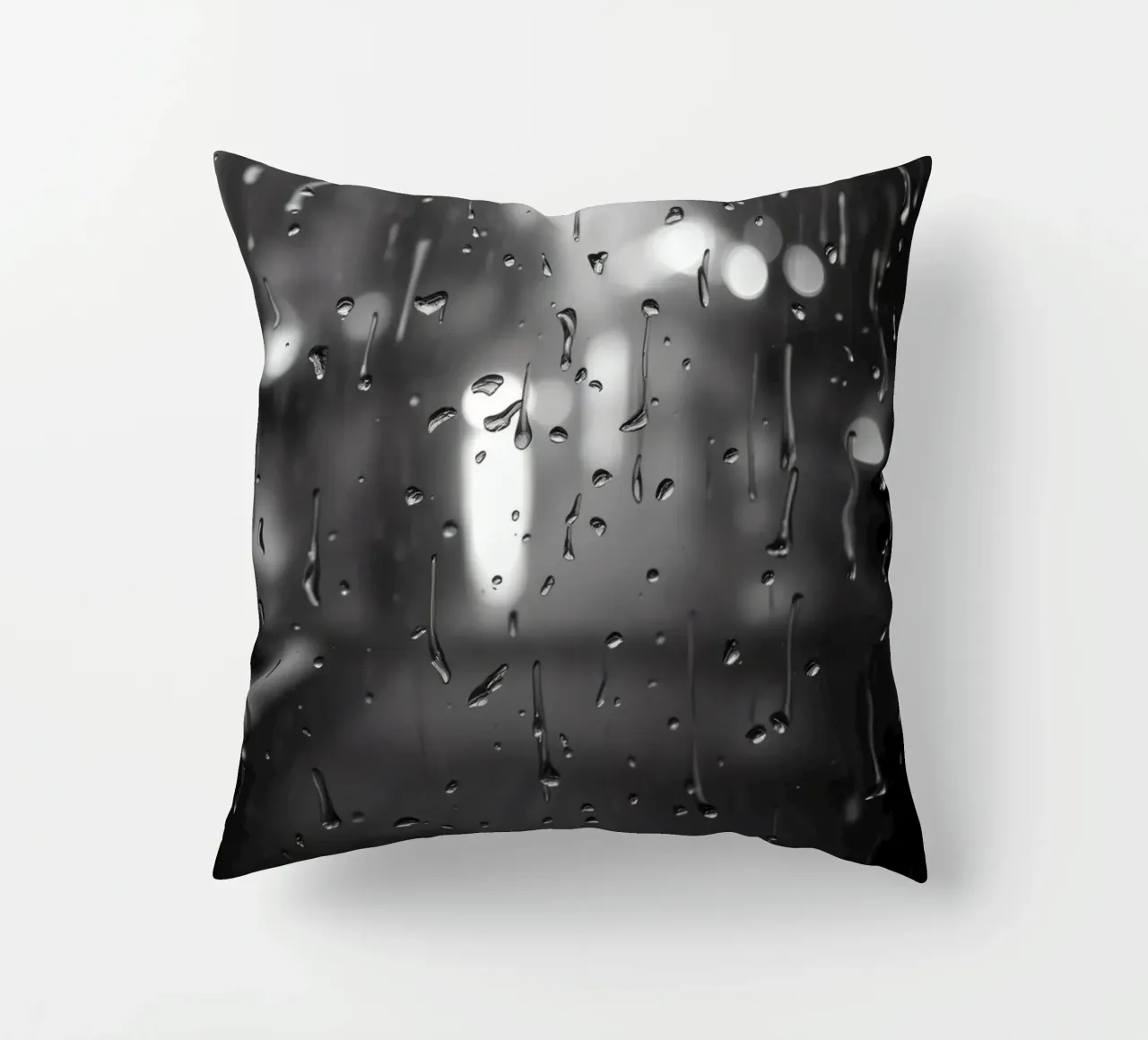Raindrops on window creating a calming effect decorative cushion by DesignDoodle