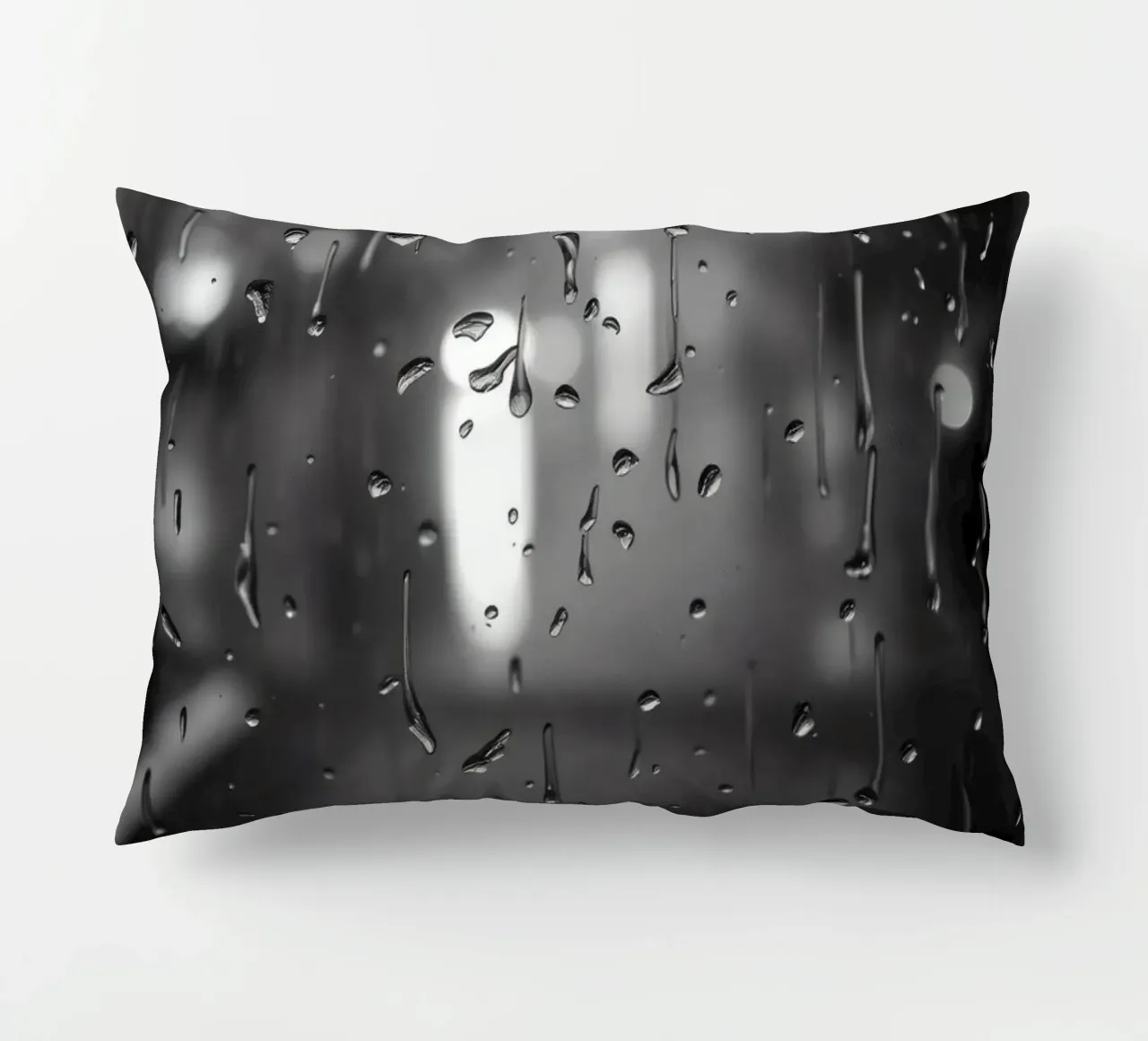 Raindrops on window creating a calming effect decorative cushion by DesignDoodle