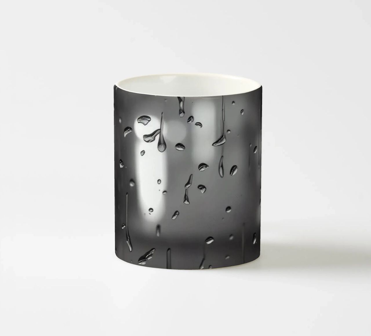 Raindrops on window creating a calming effect ceramic mug by DesignDoodle