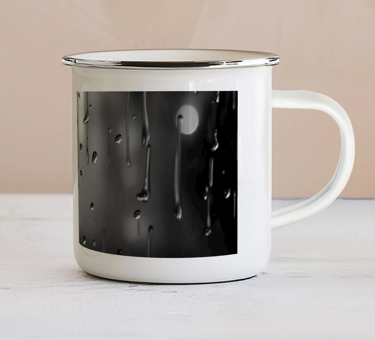 Raindrops on window creating a calming effect enamel mug by DesignDoodle