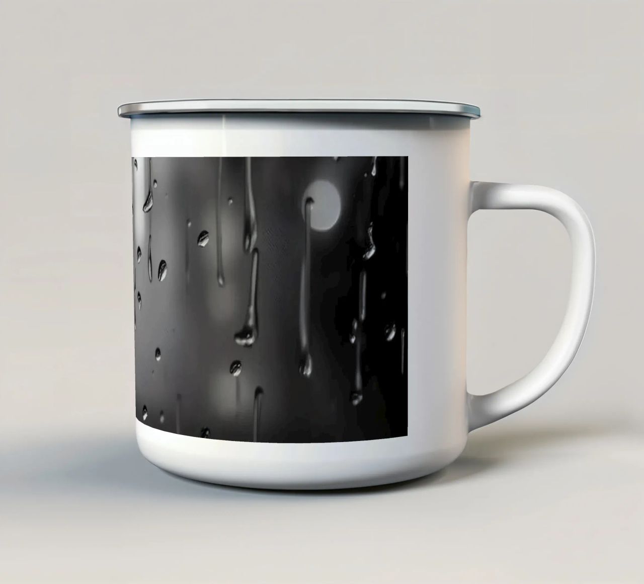 Raindrops on window creating a calming effect enamel mug by DesignDoodle