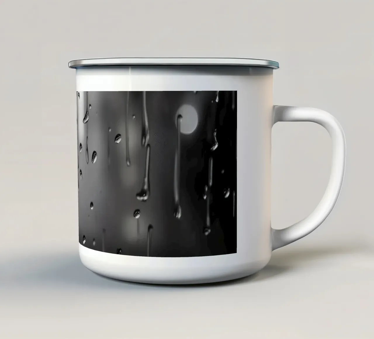 Raindrops on window creating a calming effect enamel mug by DesignDoodle