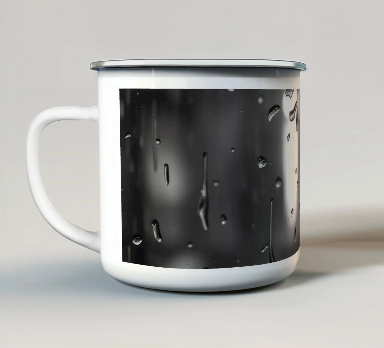 Raindrops on window creating a calming effect enamel mug by DesignDoodle