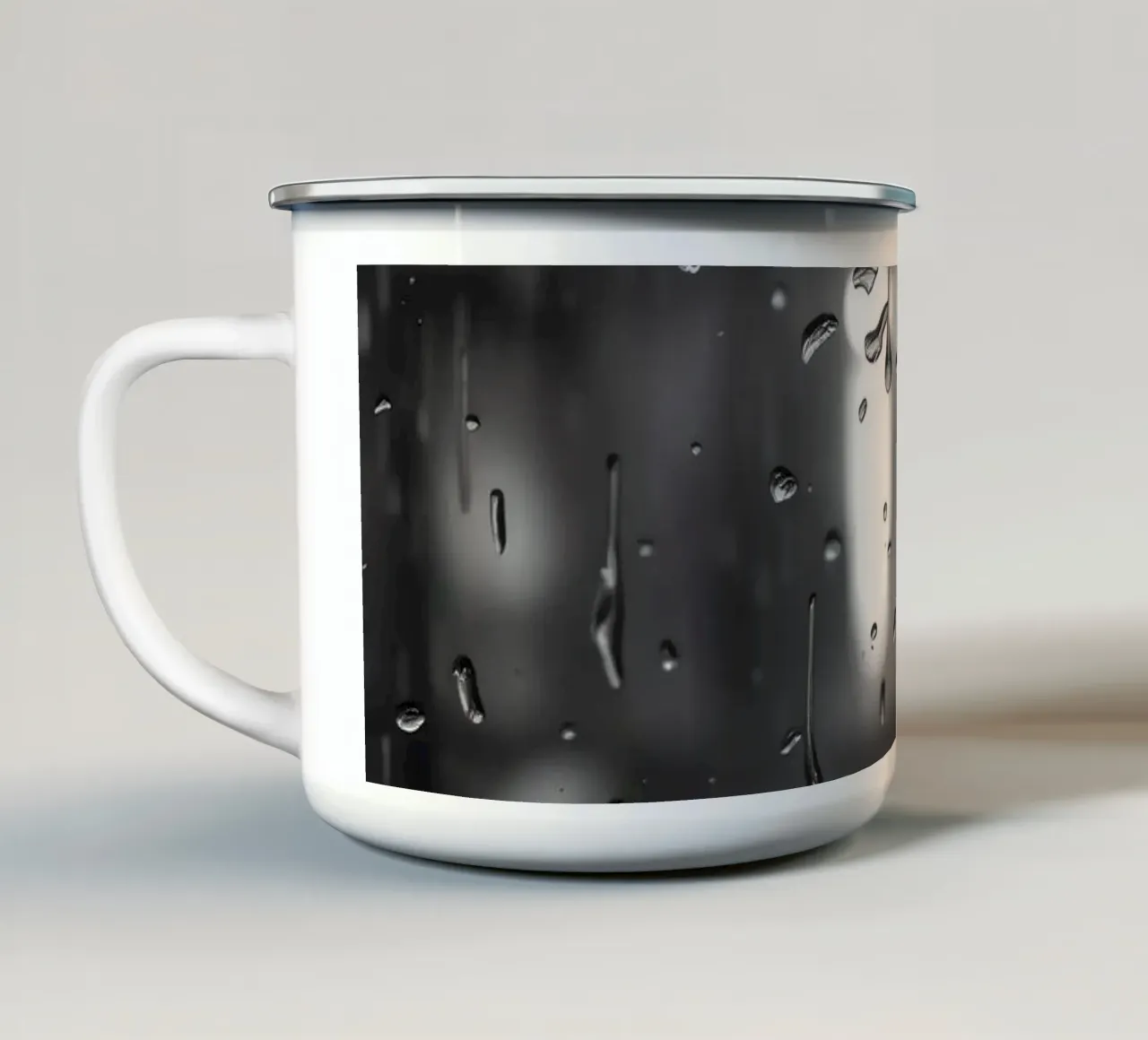 Raindrops on window creating a calming effect enamel mug by DesignDoodle