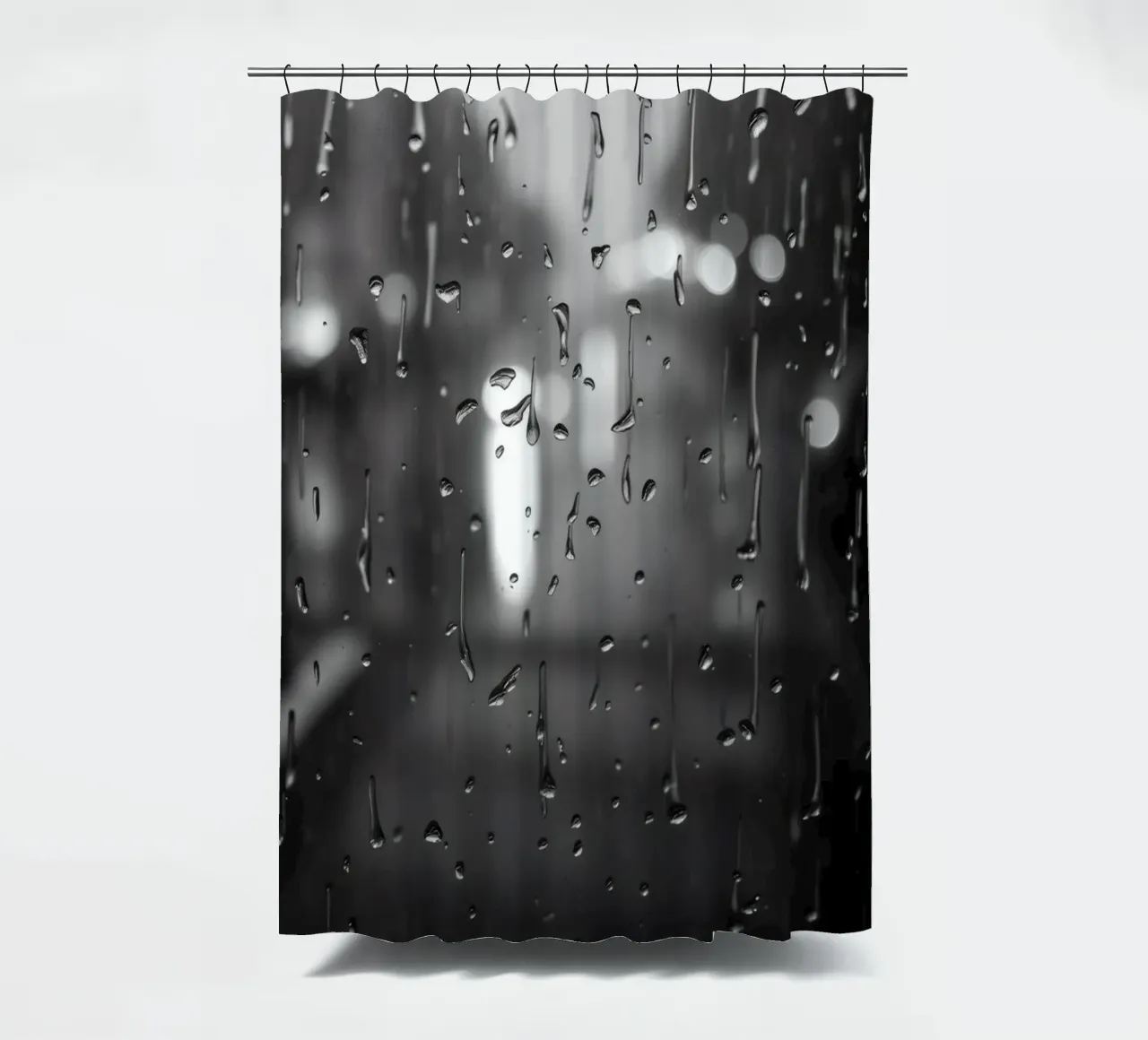 Raindrops on window creating a calming effect shower curtain by DesignDoodle
