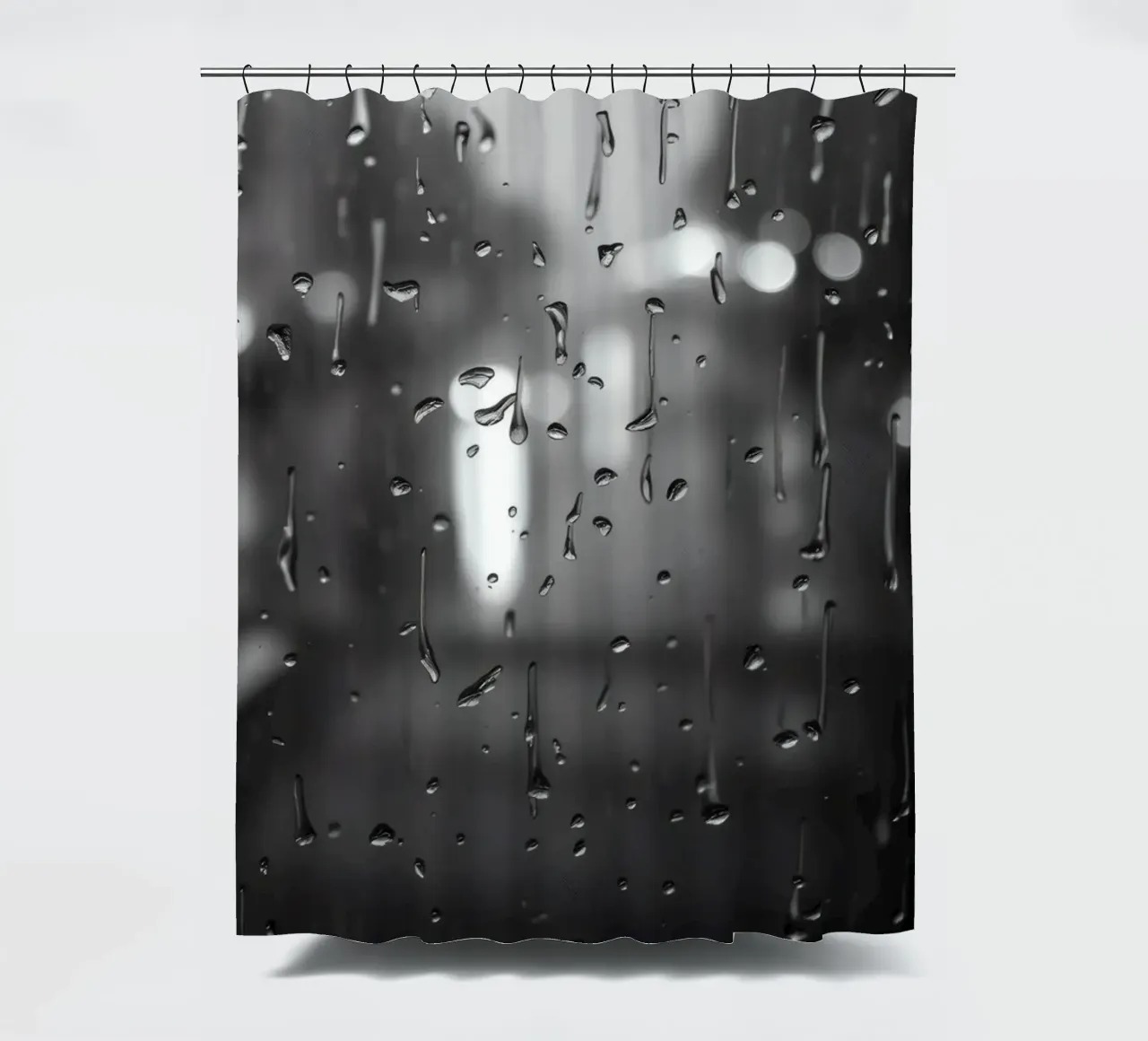 Raindrops on window creating a calming effect shower curtain by DesignDoodle