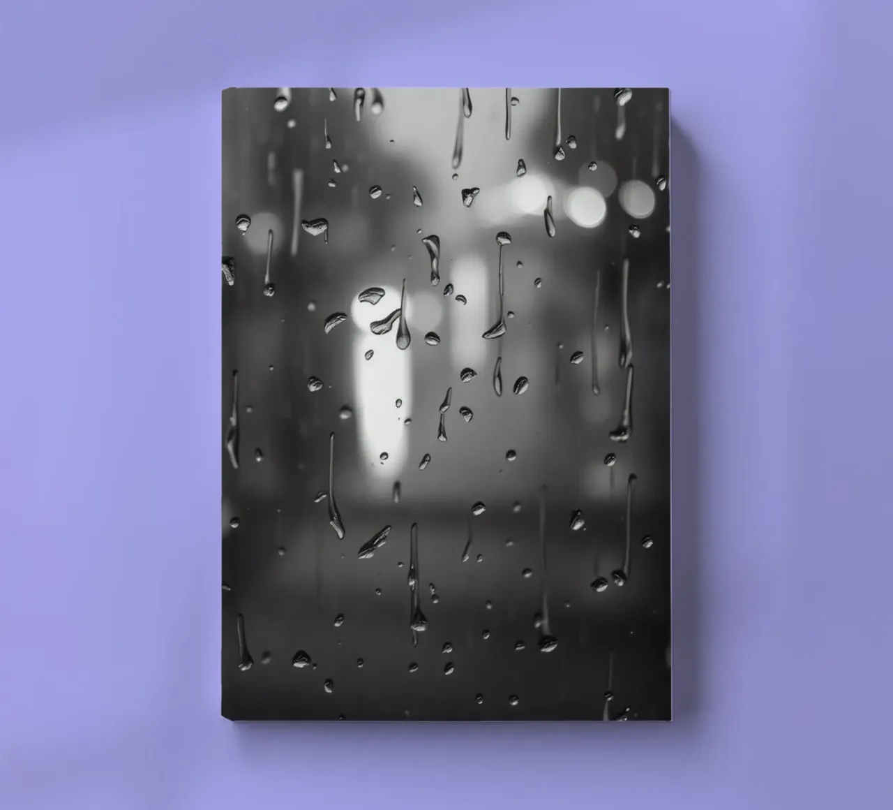 Raindrops on window creating a calming effect notebook by DesignDoodle