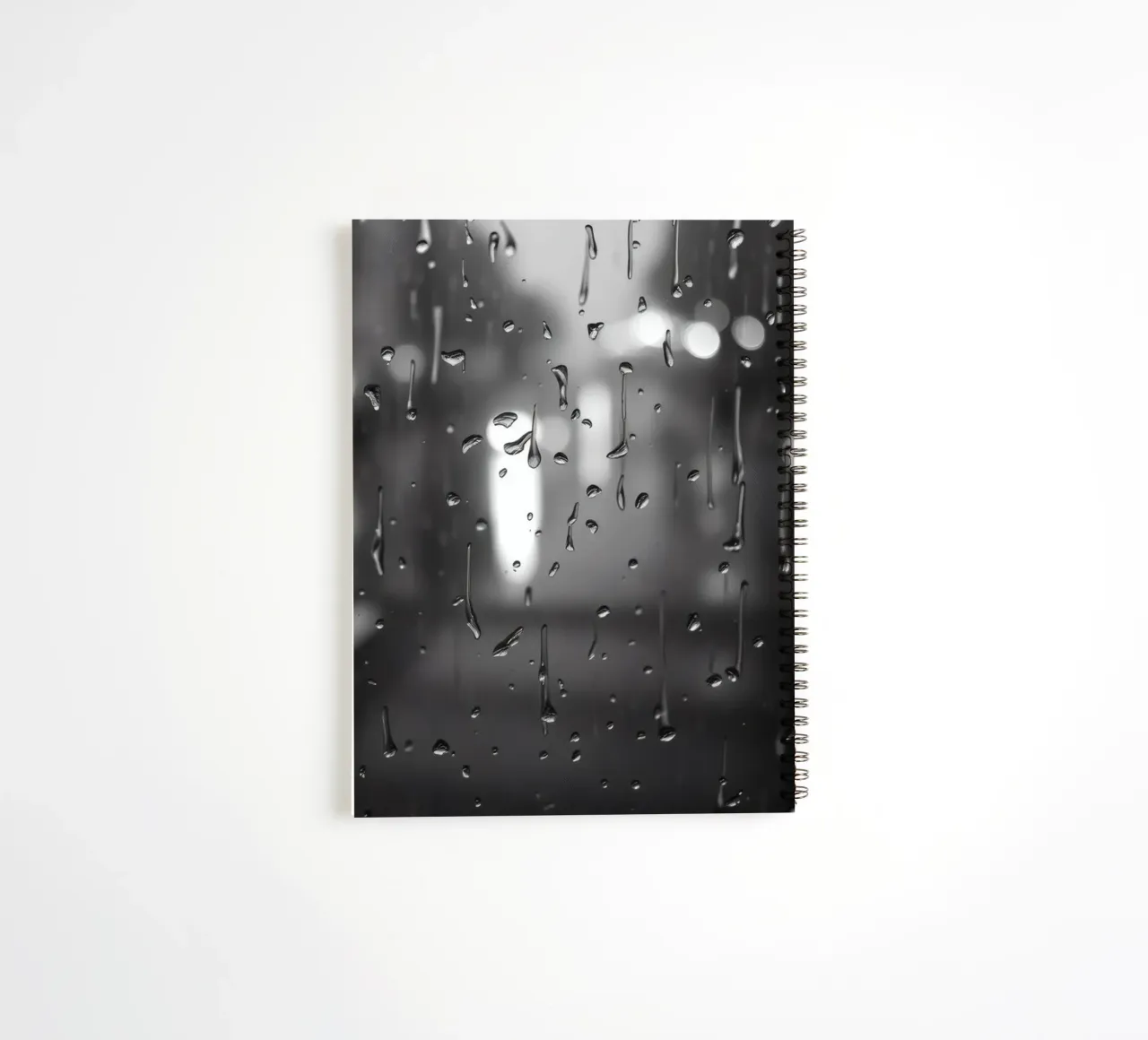 Raindrops on window creating a calming effect spiral notebook by DesignDoodle