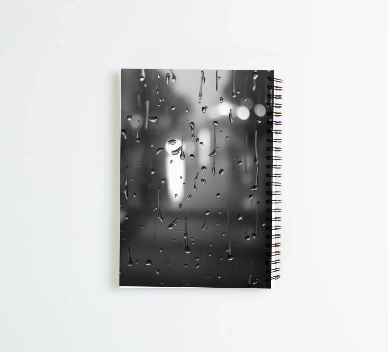 Raindrops on window creating a calming effect spiral notebook by DesignDoodle