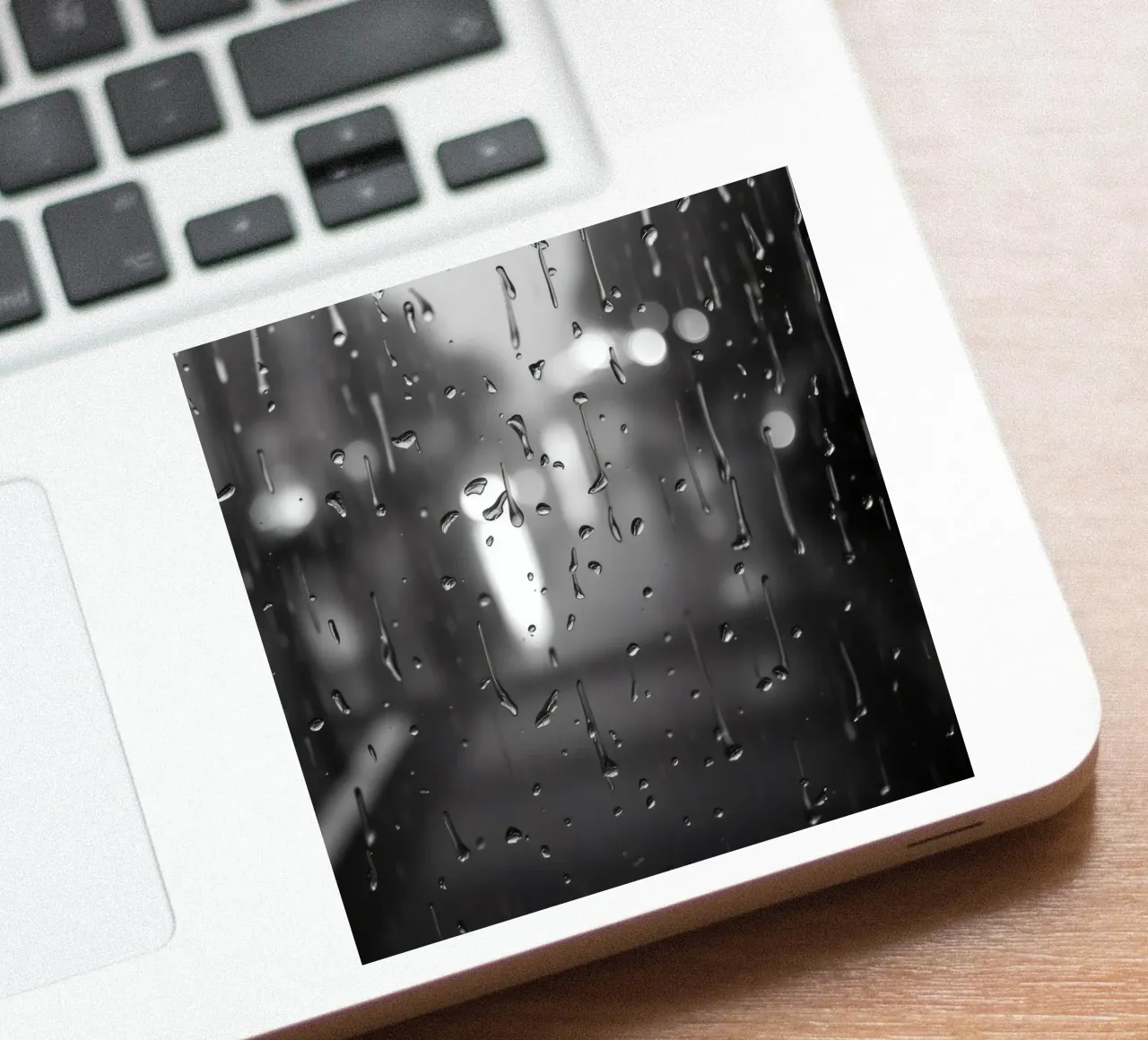 Raindrops on window creating a calming effect sticker by DesignDoodle