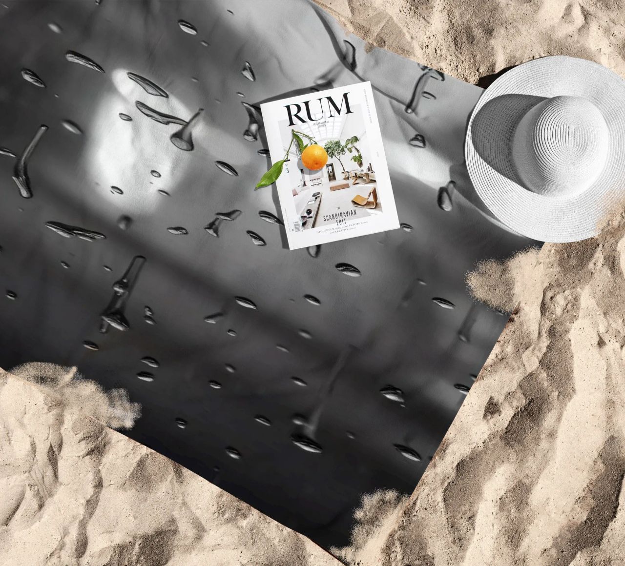 Raindrops on window creating a calming effect beach towel by DesignDoodle