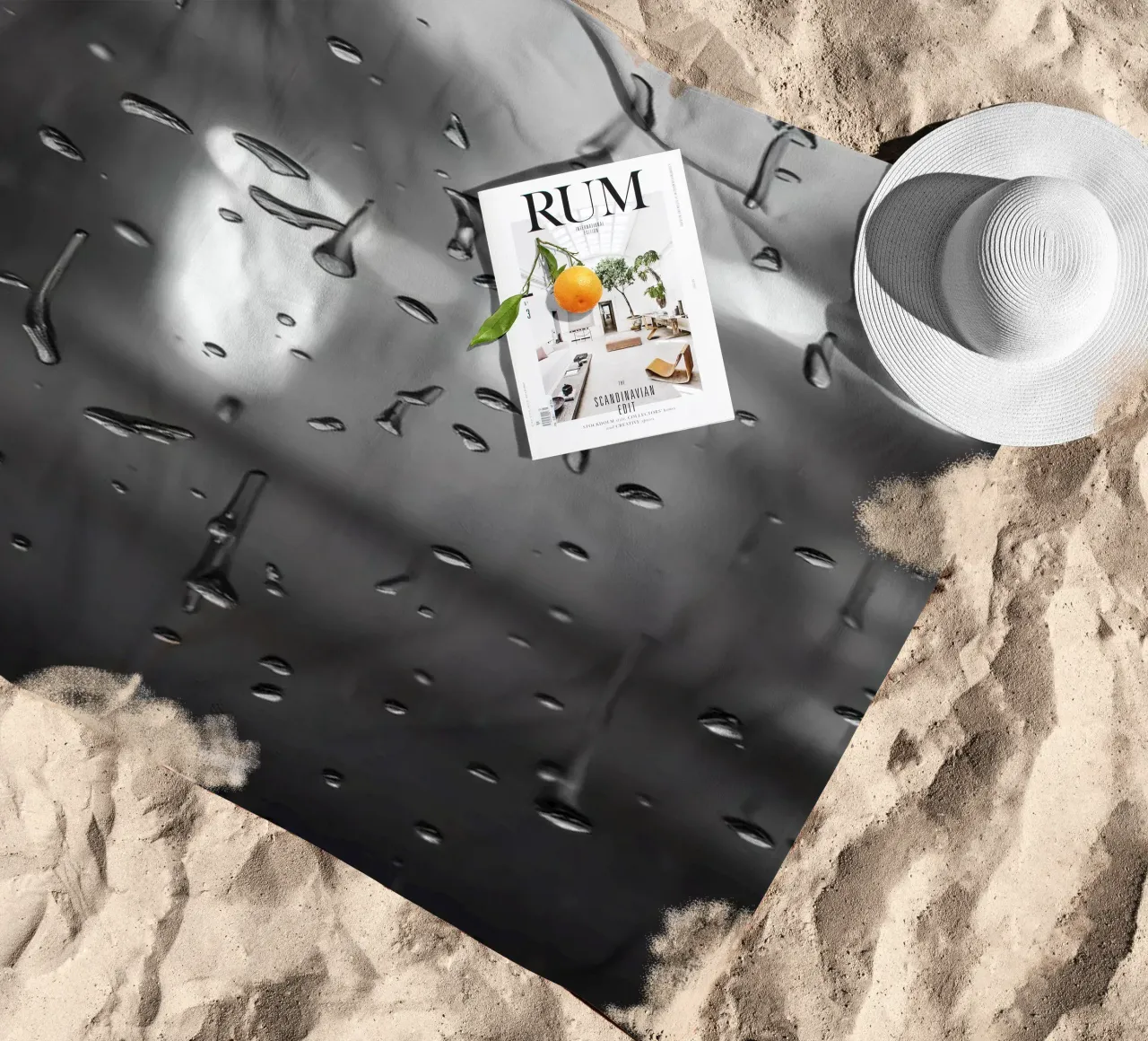 Raindrops on window creating a calming effect beach towel by DesignDoodle