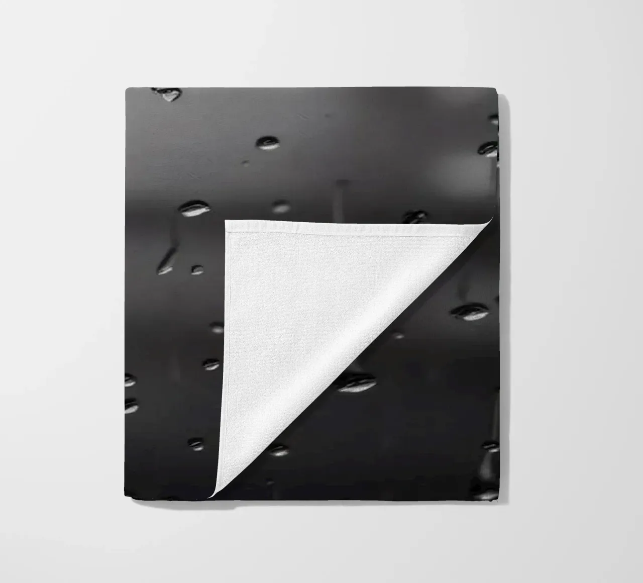 Raindrops on window creating a calming effect beach towel by DesignDoodle