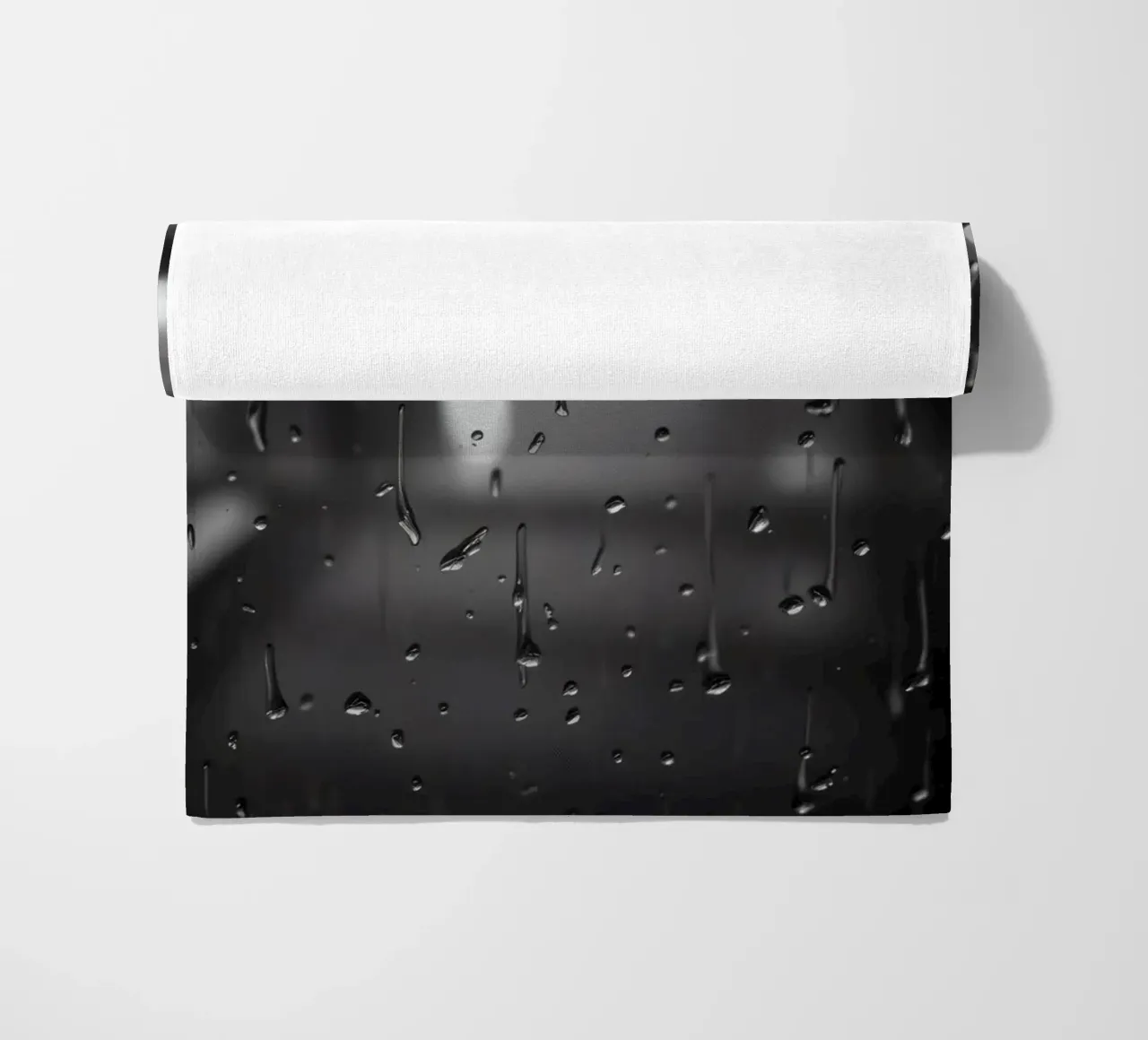 Raindrops on window creating a calming effect beach towel by DesignDoodle