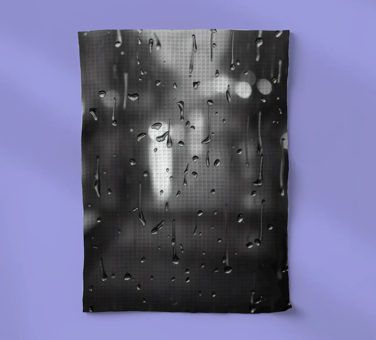Raindrops on window creating a calming effect tea towel by DesignDoodle