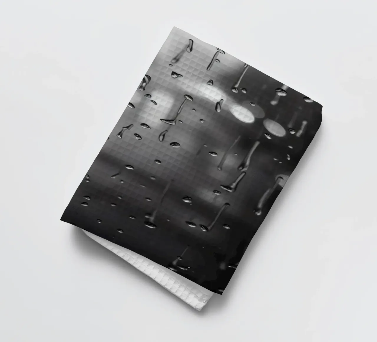 Raindrops on window creating a calming effect tea towel by DesignDoodle