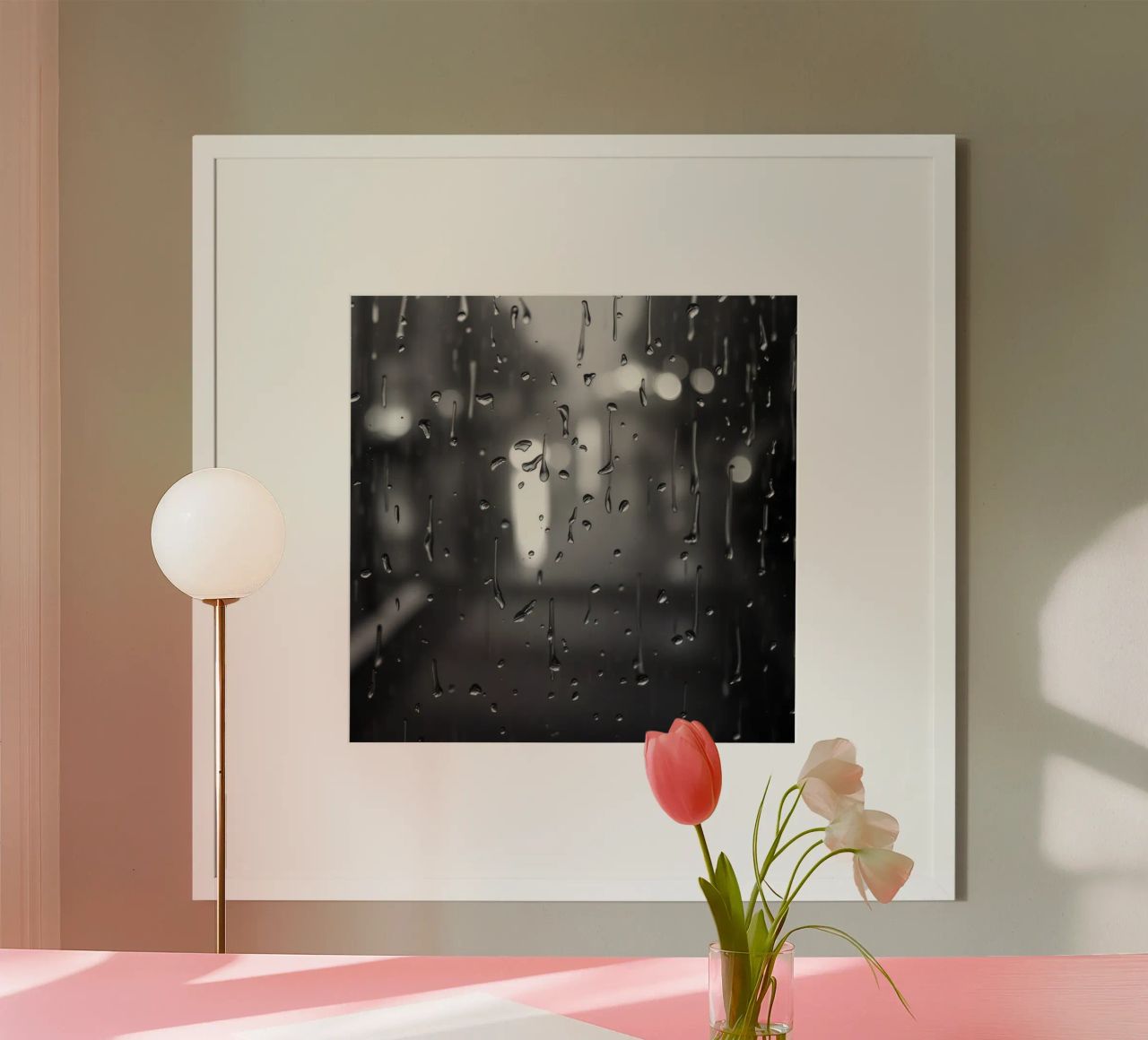 Raindrops on window creating a calming effect hahnemühle by DesignDoodle