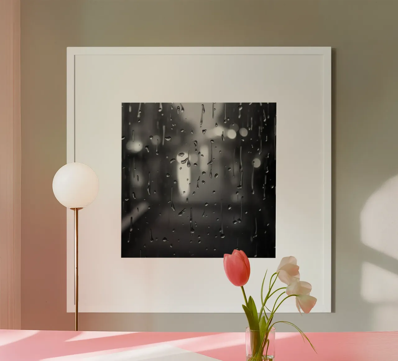 Raindrops on window creating a calming effect hahnemühle by DesignDoodle