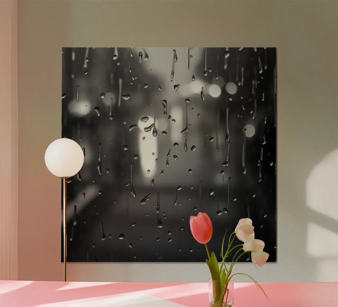 Raindrops on window creating a calming effect hahnemühle by DesignDoodle