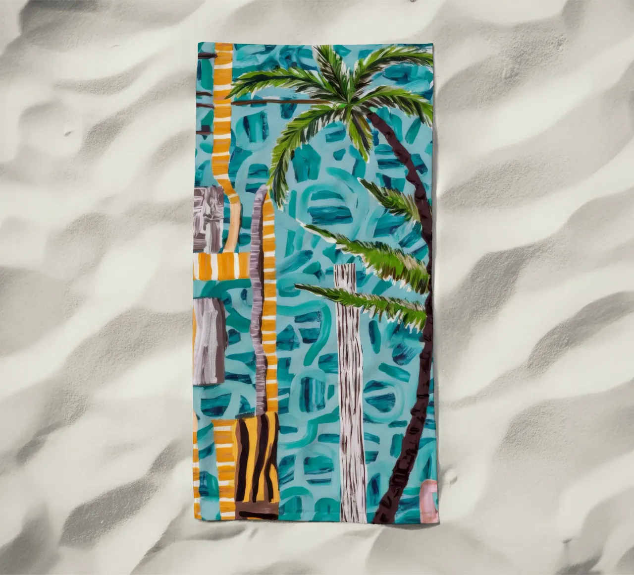 Tropical Poolside Paradise beach towel by Beach Palette
