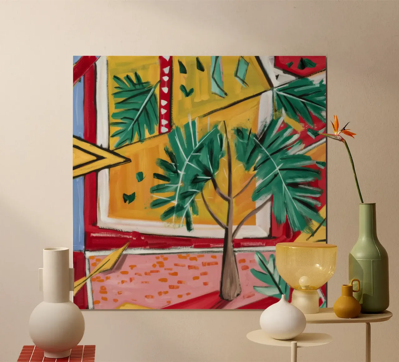 Sogno del paradiso tropicale poster con telaio in legno da Beach Palette
