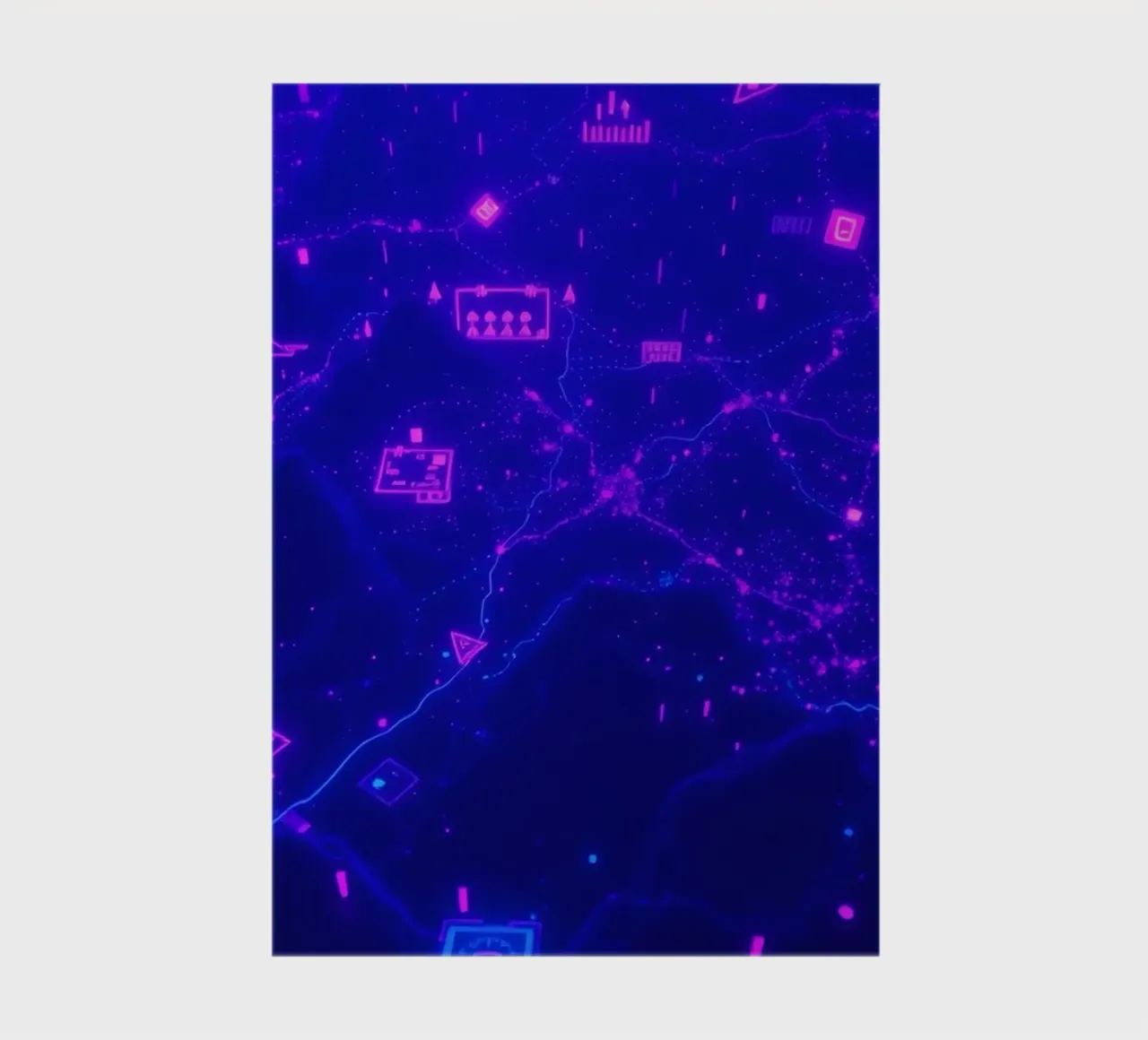 glowing Network lines against a deep purple backdrop notebook by DesignDoodle