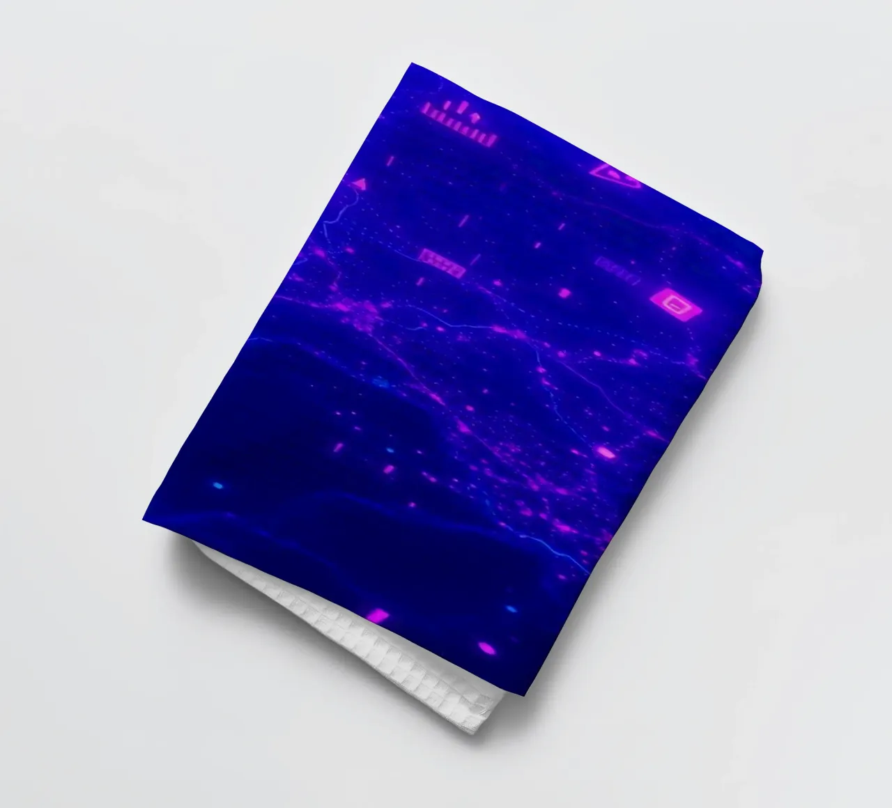 linee di rete incandescenti su uno sfondo viola intenso canovaccio da cucina da DesignDoodle