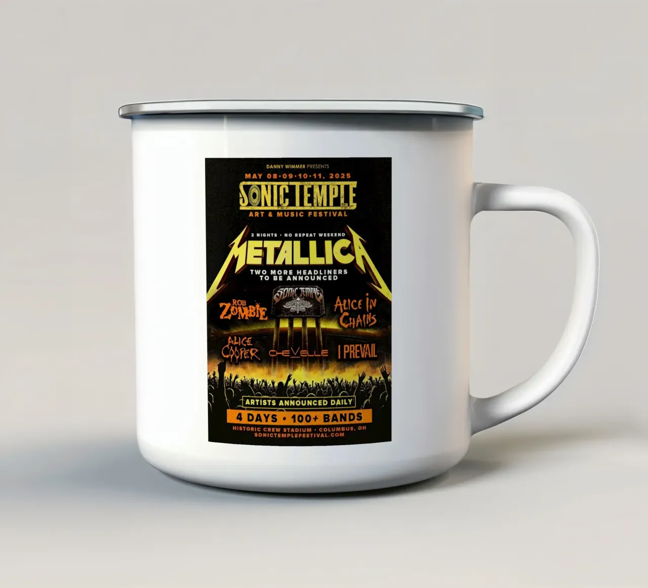 Festival del Tempio Sonico tazza in smalto da Band Merch