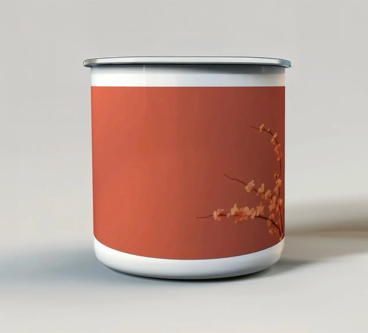 Elegante vaso con fiori delicati su uno sfondo caldo tazza in smalto da DesignDoodle