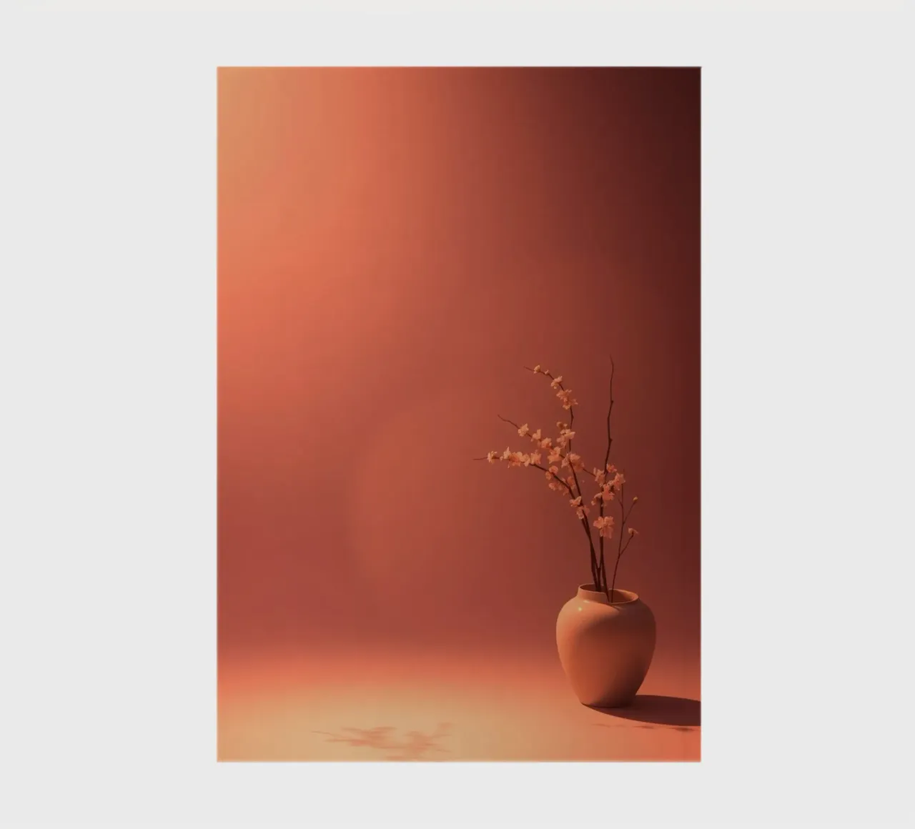 Elegant vase with delicate flowers against a warm background notebook by DesignDoodle