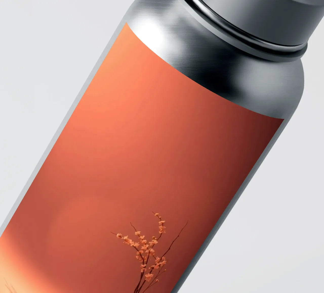 Vase élégant avec des fleurs délicates sur un fond chaud autocollant de DesignDoodle