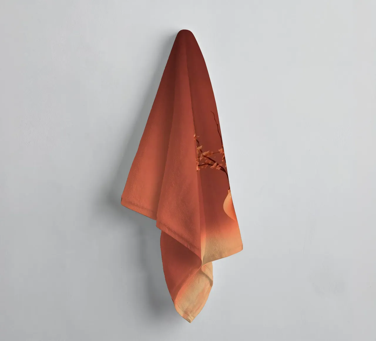 Elegant vase with delicate flowers against a warm background towel by DesignDoodle