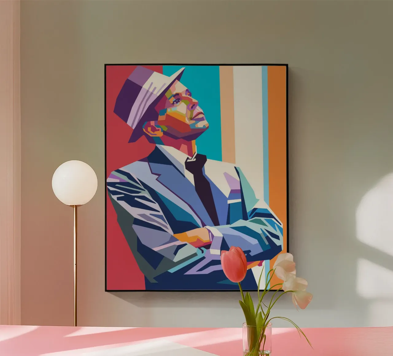 L'iconico cantante Frank Sinatra plexiglass da Hantamrata